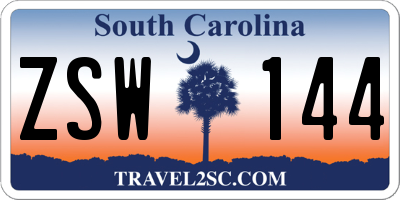 SC license plate ZSW144