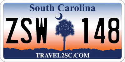 SC license plate ZSW148