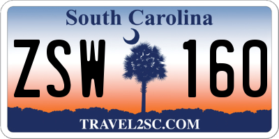 SC license plate ZSW160