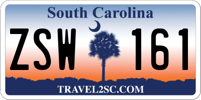 SC license plate ZSW161