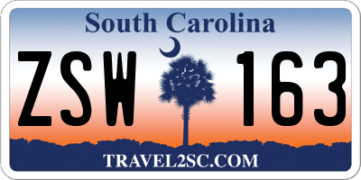 SC license plate ZSW163