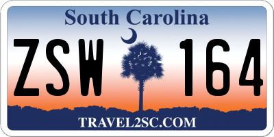 SC license plate ZSW164