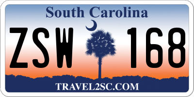 SC license plate ZSW168