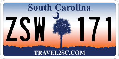 SC license plate ZSW171