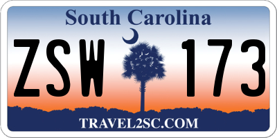 SC license plate ZSW173