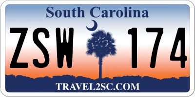 SC license plate ZSW174