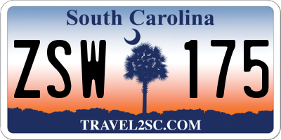 SC license plate ZSW175