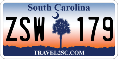 SC license plate ZSW179