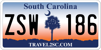 SC license plate ZSW186