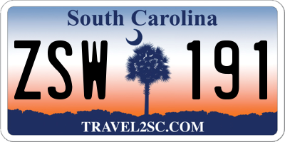 SC license plate ZSW191