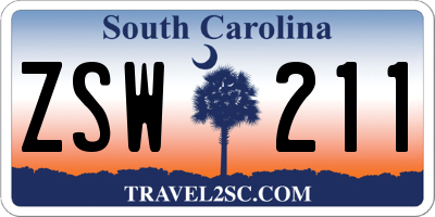 SC license plate ZSW211