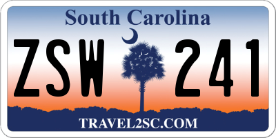 SC license plate ZSW241