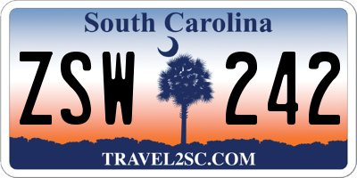SC license plate ZSW242