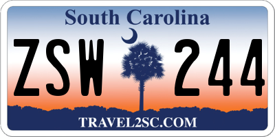 SC license plate ZSW244