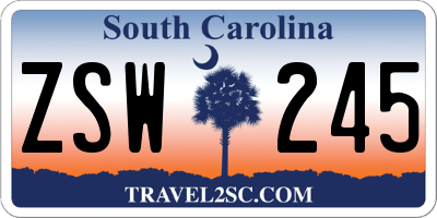 SC license plate ZSW245