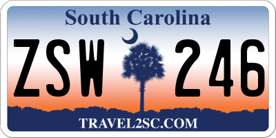 SC license plate ZSW246