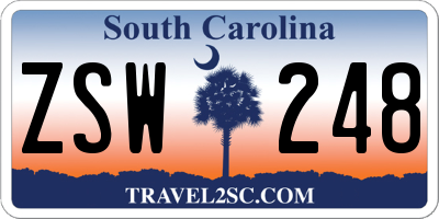 SC license plate ZSW248