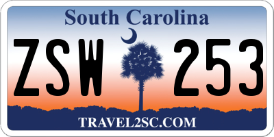 SC license plate ZSW253