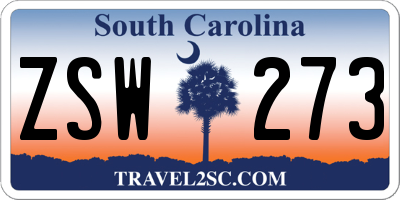 SC license plate ZSW273