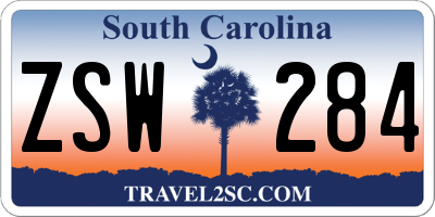 SC license plate ZSW284