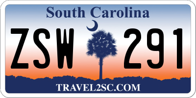 SC license plate ZSW291