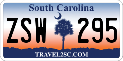 SC license plate ZSW295