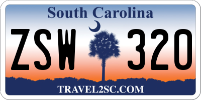 SC license plate ZSW320
