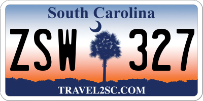 SC license plate ZSW327