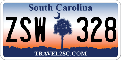 SC license plate ZSW328