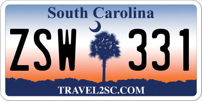 SC license plate ZSW331