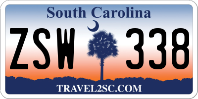 SC license plate ZSW338