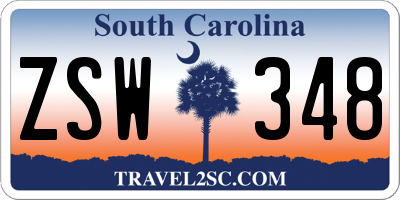 SC license plate ZSW348