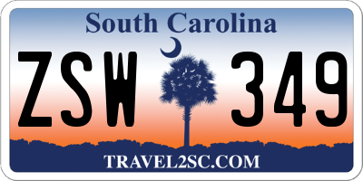 SC license plate ZSW349