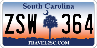 SC license plate ZSW364