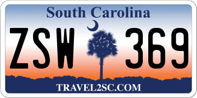 SC license plate ZSW369