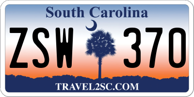 SC license plate ZSW370