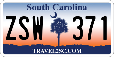 SC license plate ZSW371