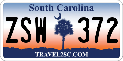 SC license plate ZSW372