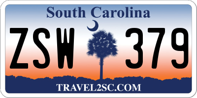 SC license plate ZSW379