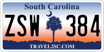 SC license plate ZSW384
