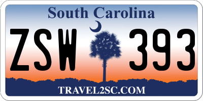 SC license plate ZSW393