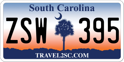SC license plate ZSW395