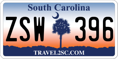 SC license plate ZSW396