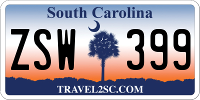 SC license plate ZSW399