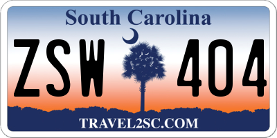 SC license plate ZSW404