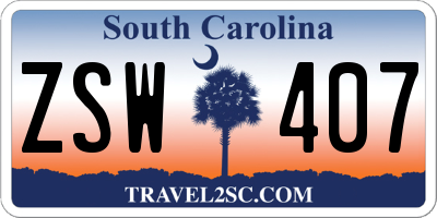 SC license plate ZSW407