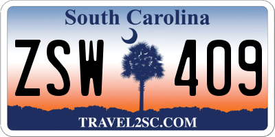 SC license plate ZSW409