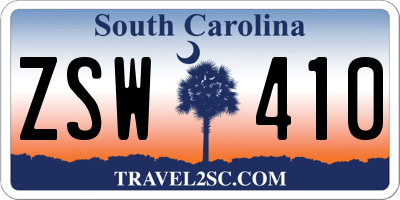 SC license plate ZSW410