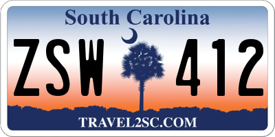 SC license plate ZSW412