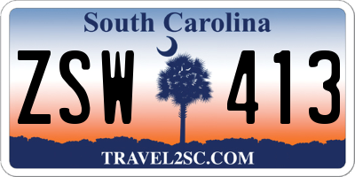 SC license plate ZSW413